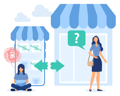 ECサイトと実店舗で在庫情報の連携ができておらず、相互送客が難しい
